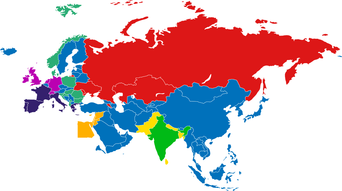 The countries of the world asia. Страны Евразии. Карта Евразии. Континент Евразия. Границы государств Евразии.